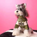 Dog Motorcycle Jacket | PU Leather Pet Coat | Green & Pink