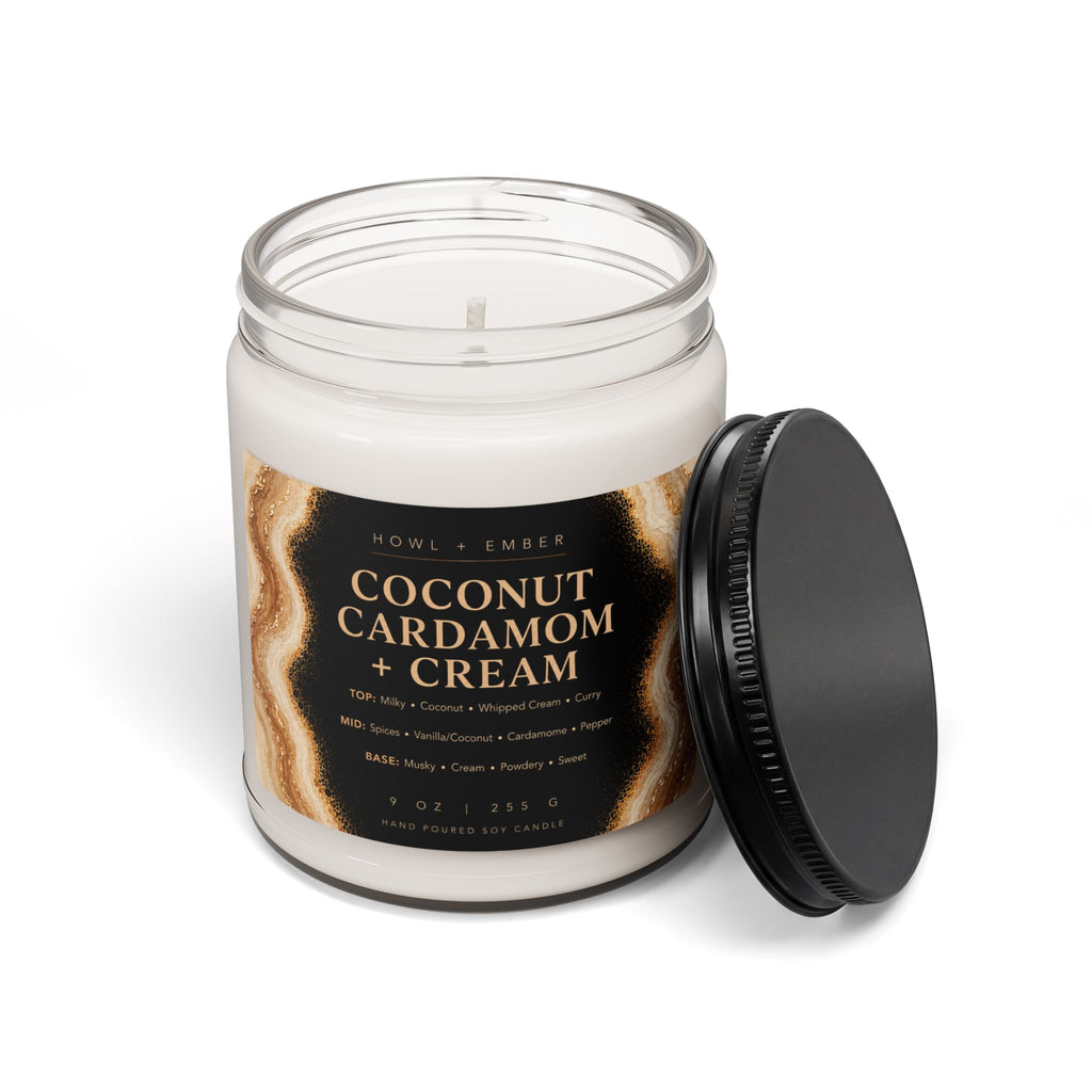 Coconut Cardamom + cream, 9oz Soy Candle