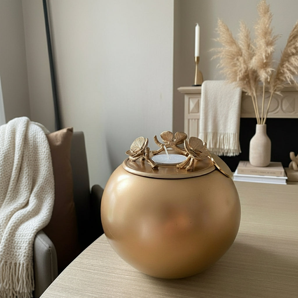 Orchid Urn for Dog & Pet Ashes - Handmade [GOLD]