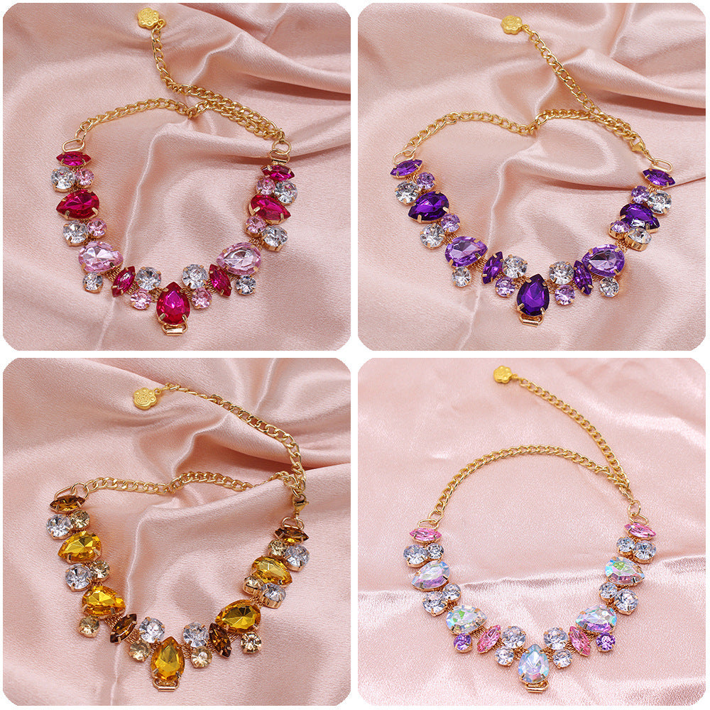 Cat & Dog Gem Pearl Princess Necklace | Pet Jewelry Collar Accessory
