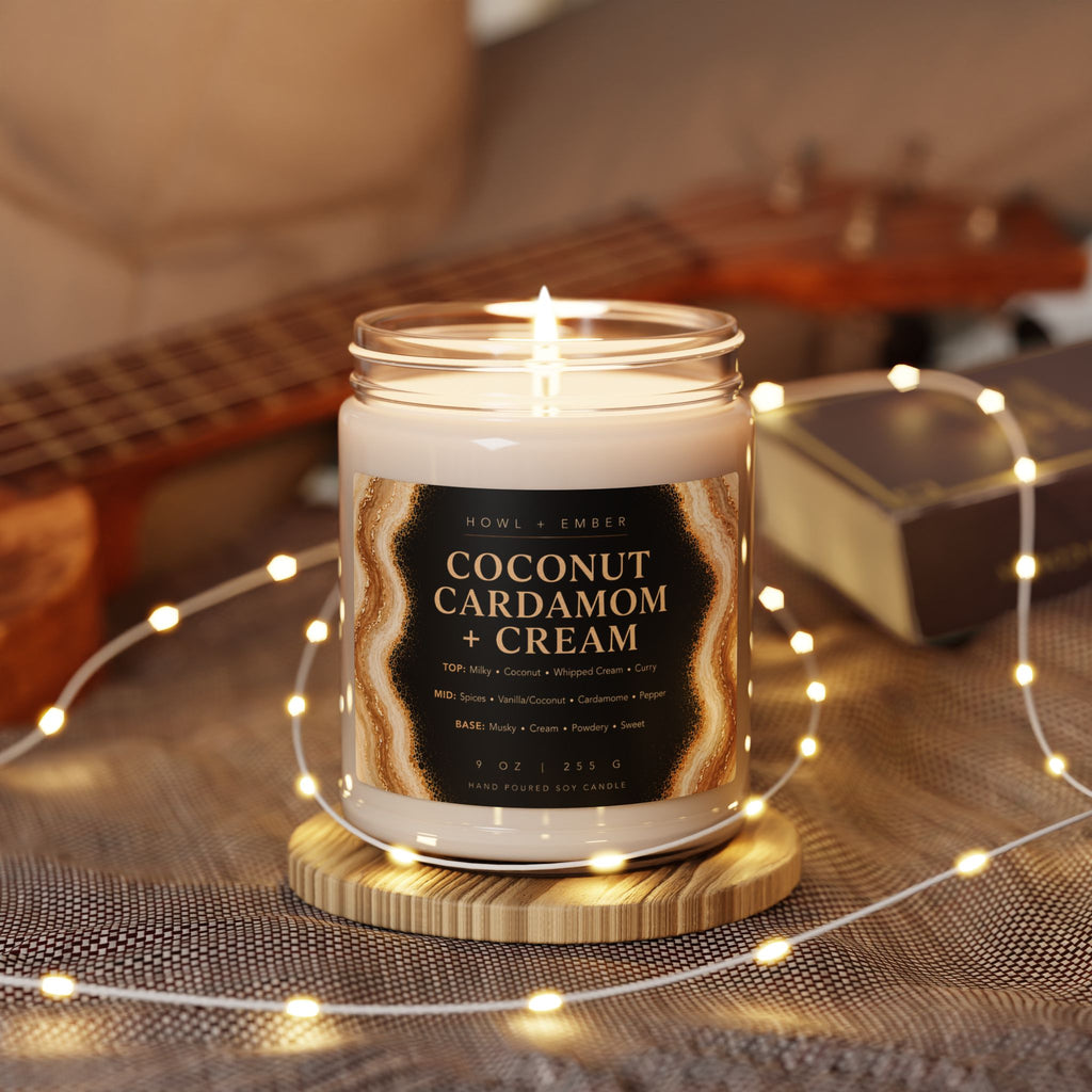 Coconut Cardamom + cream, 9oz Soy Candle