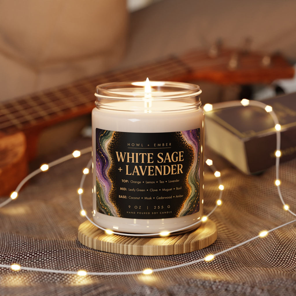 White Sage + Lavender, 9oz Soy Candle