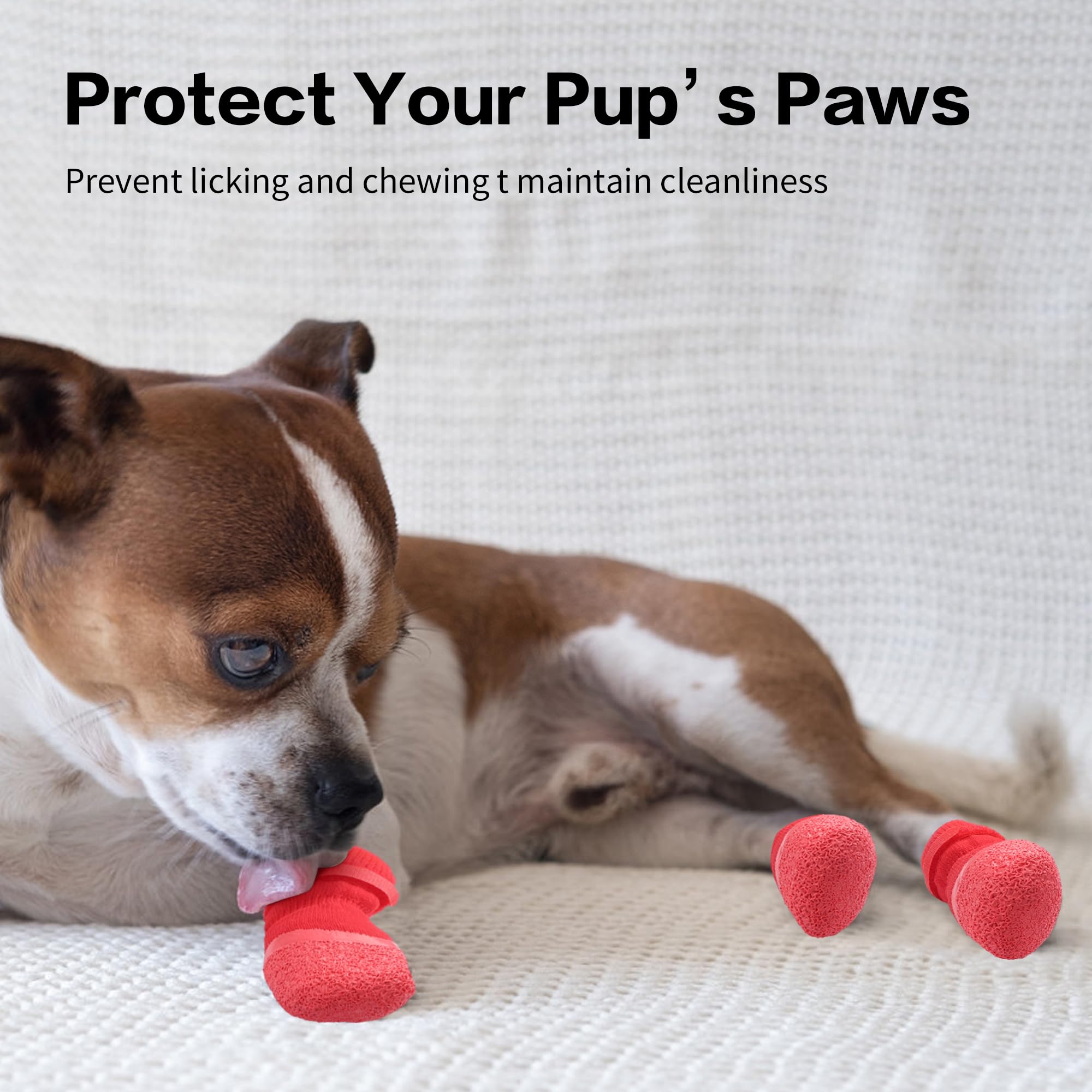 Anti-Slip Dog Socks | Paw Protectors for Hardwood Floors | 4-Pack