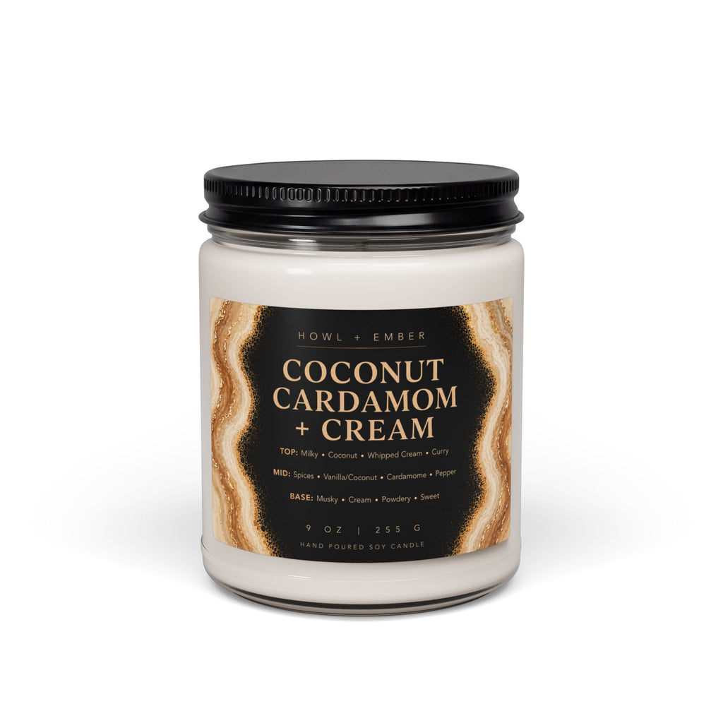 Coconut Cardamom + cream, 9oz Soy Candle