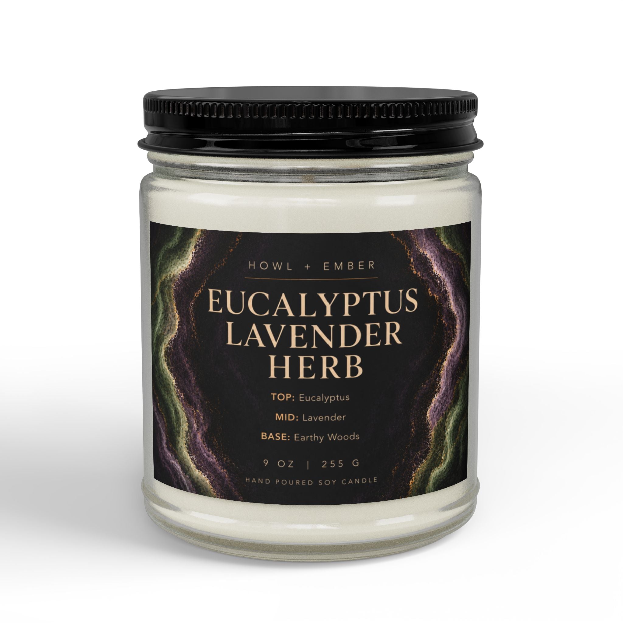 Eucalyptus Lavender Herb, 9oz Soy Candle