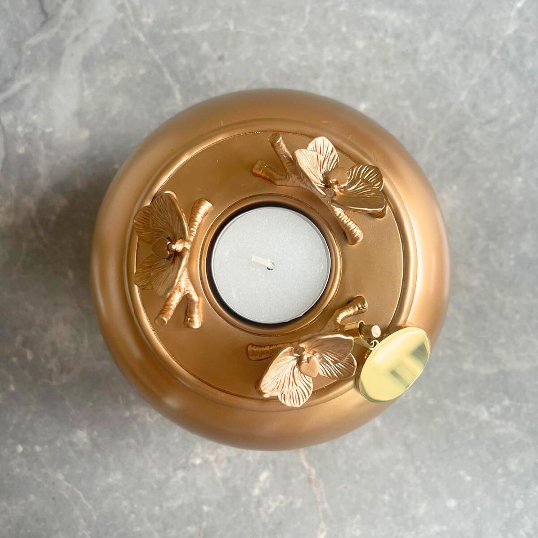 Orchid Urn for Dog & Pet Ashes - Handmade [GOLD]