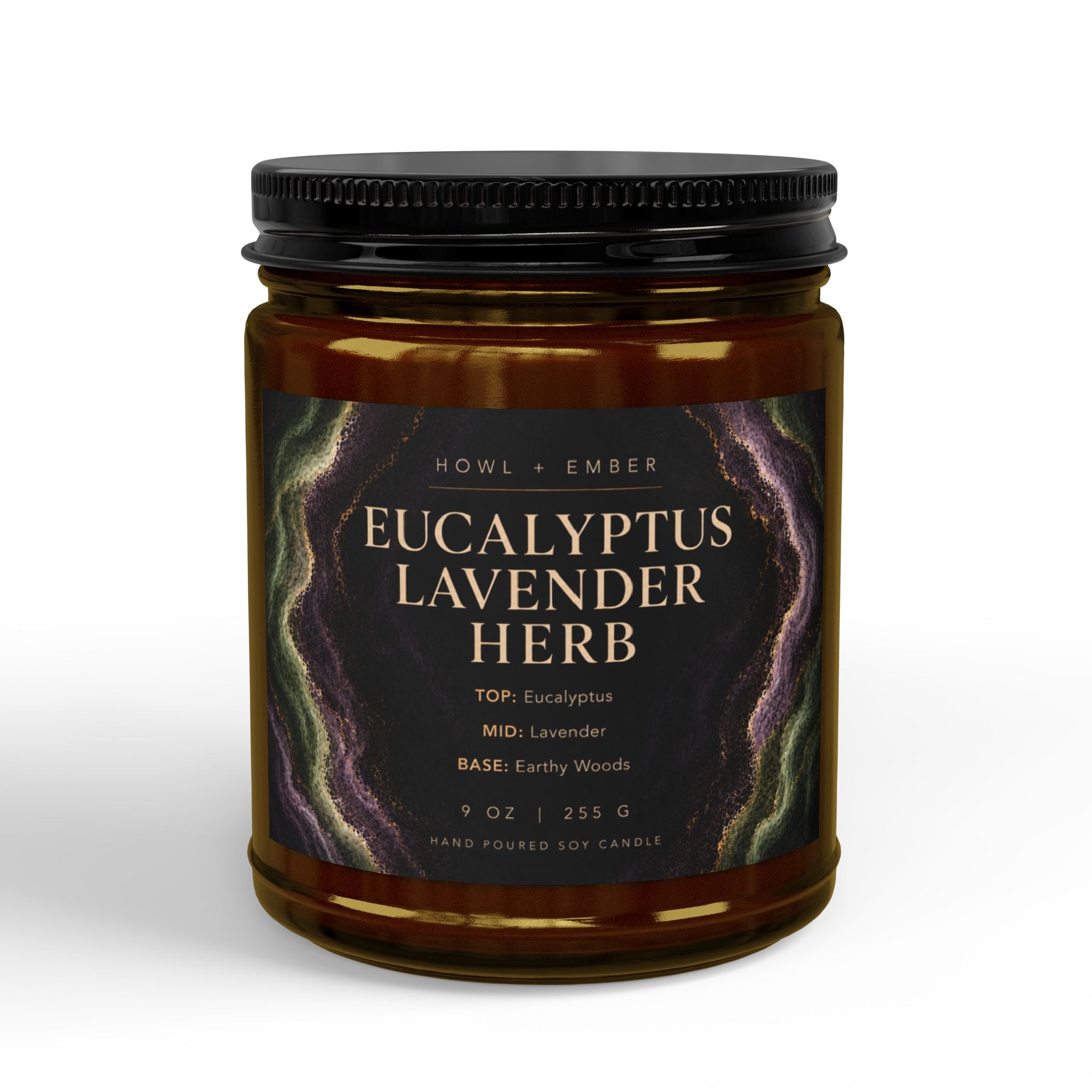 Eucalyptus Lavender Herb, 9oz Soy Candle
