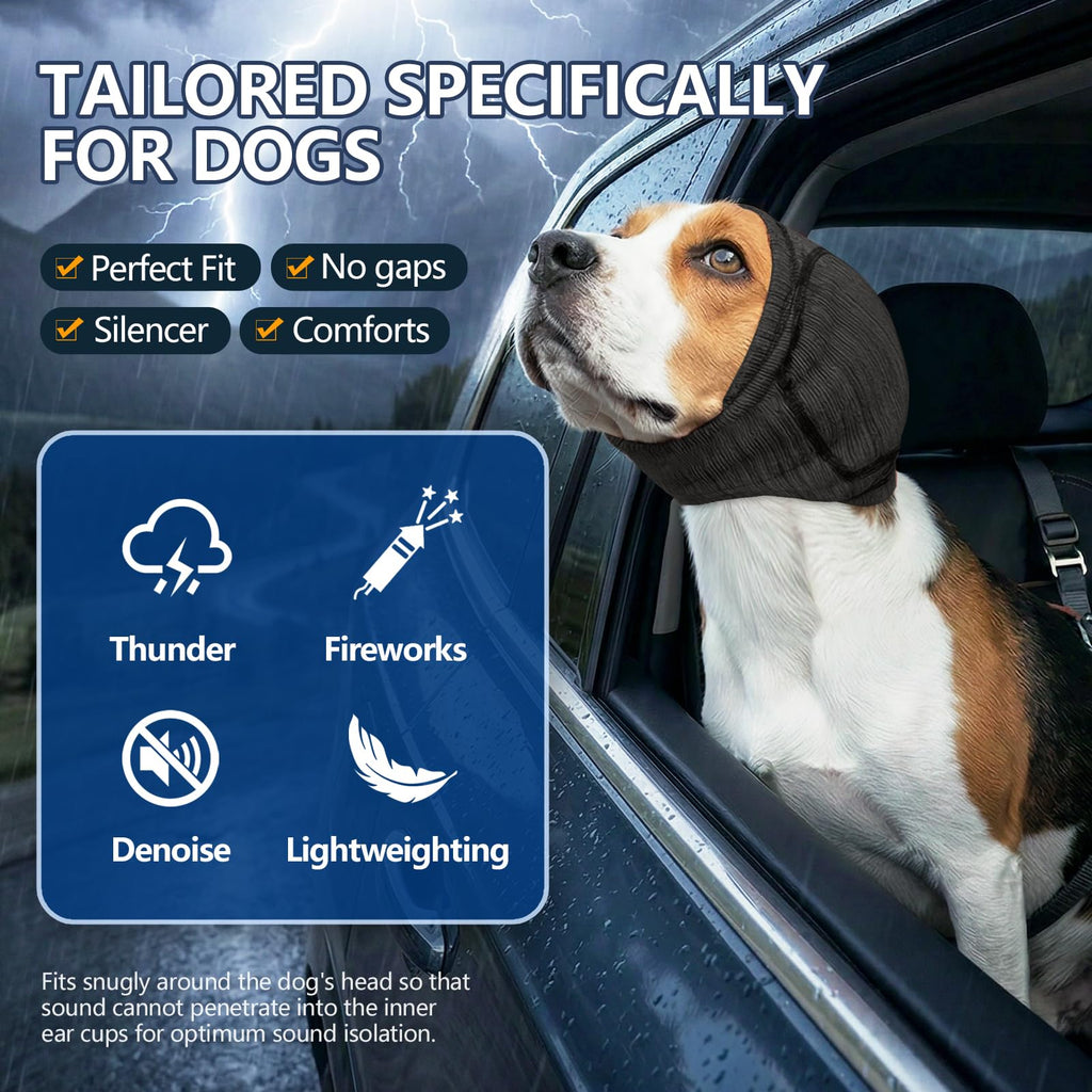 Dog Ear Cover & Calming Hood | Noise Protection for Thunder, Fireworks & Grooming