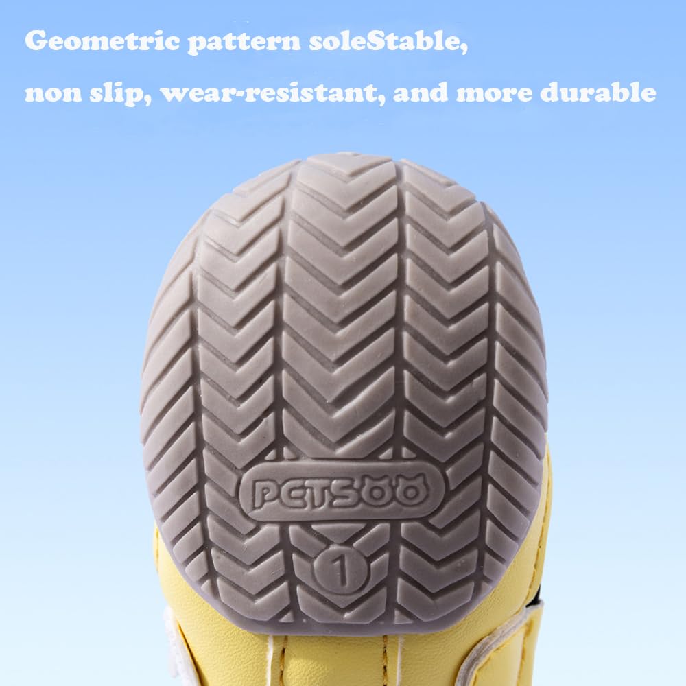 Dog Boots with Reflective Anti-Slip Soles | 4-Pack Paw Protectors for All Seasons