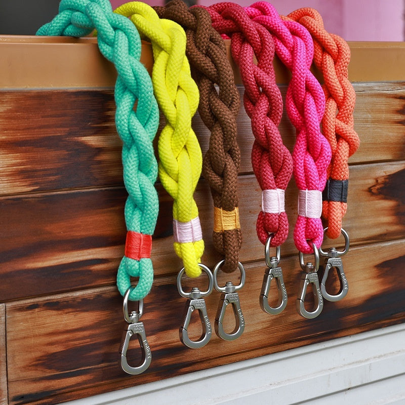 Handmade Woven Dog Leash | Polyester Fiber | 6 Colors