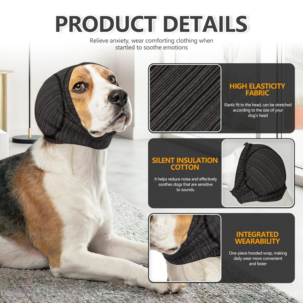 Dog Ear Cover & Calming Hood | Noise Protection for Thunder, Fireworks & Grooming