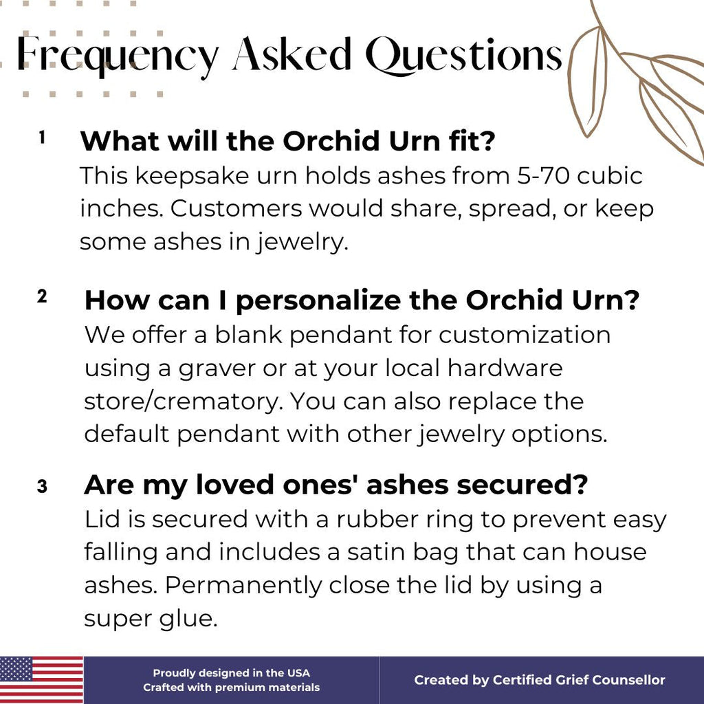 Orchid Urn for Dog & Pet Ashes - Handmade [GOLD]