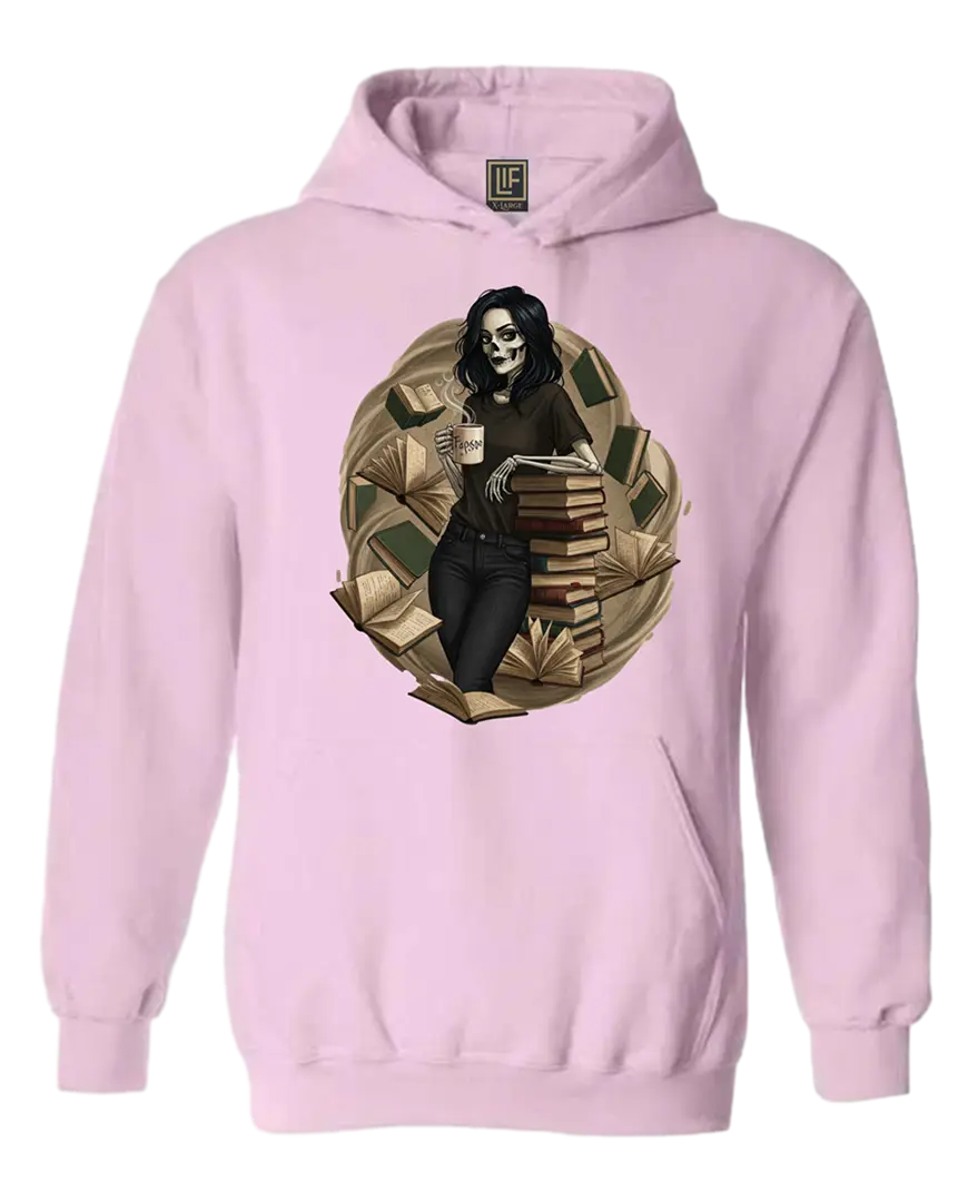Skeleton Book Girl Hoodie