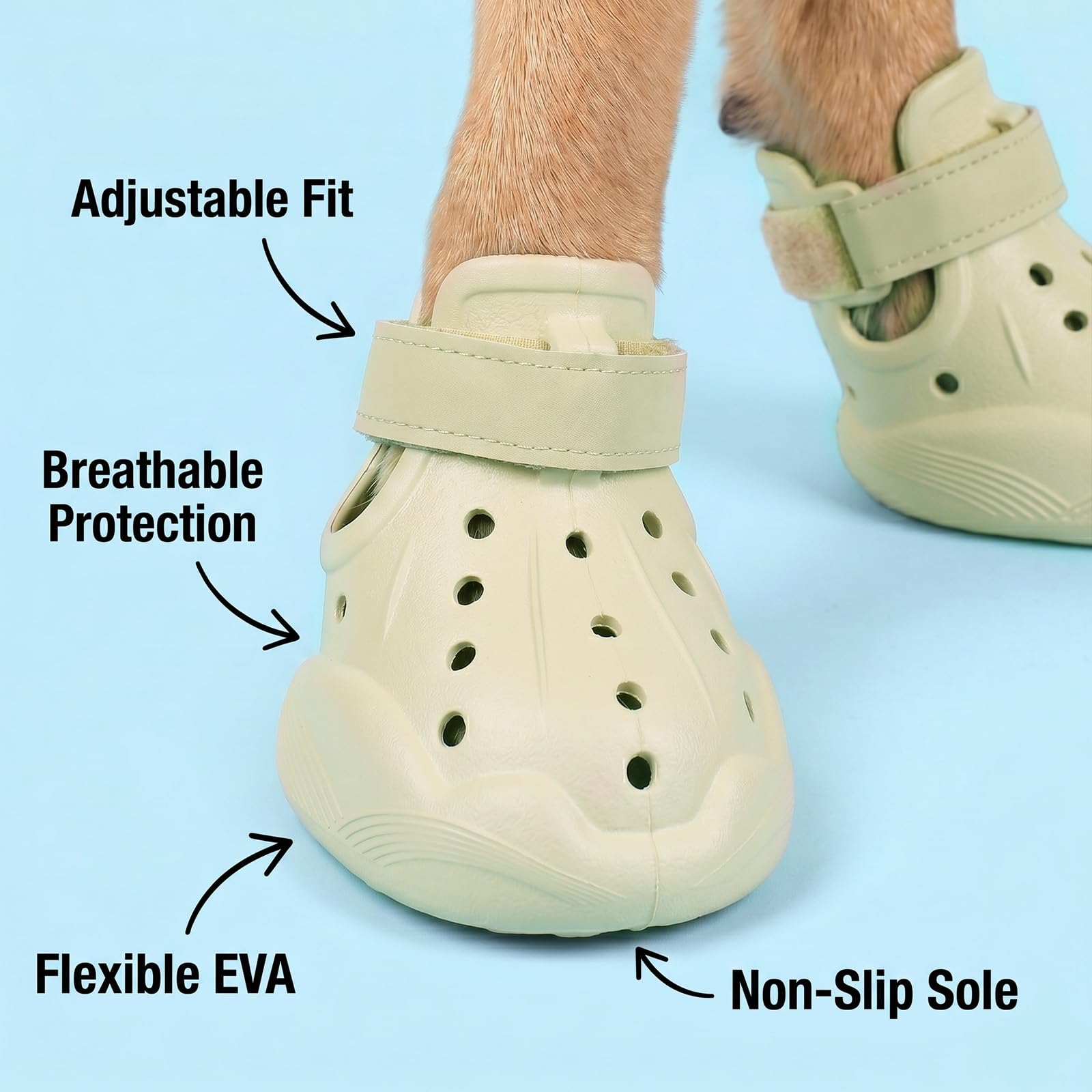 Dog Clog Boots | Waterproof Breathable Sandal Shoes for Dogs