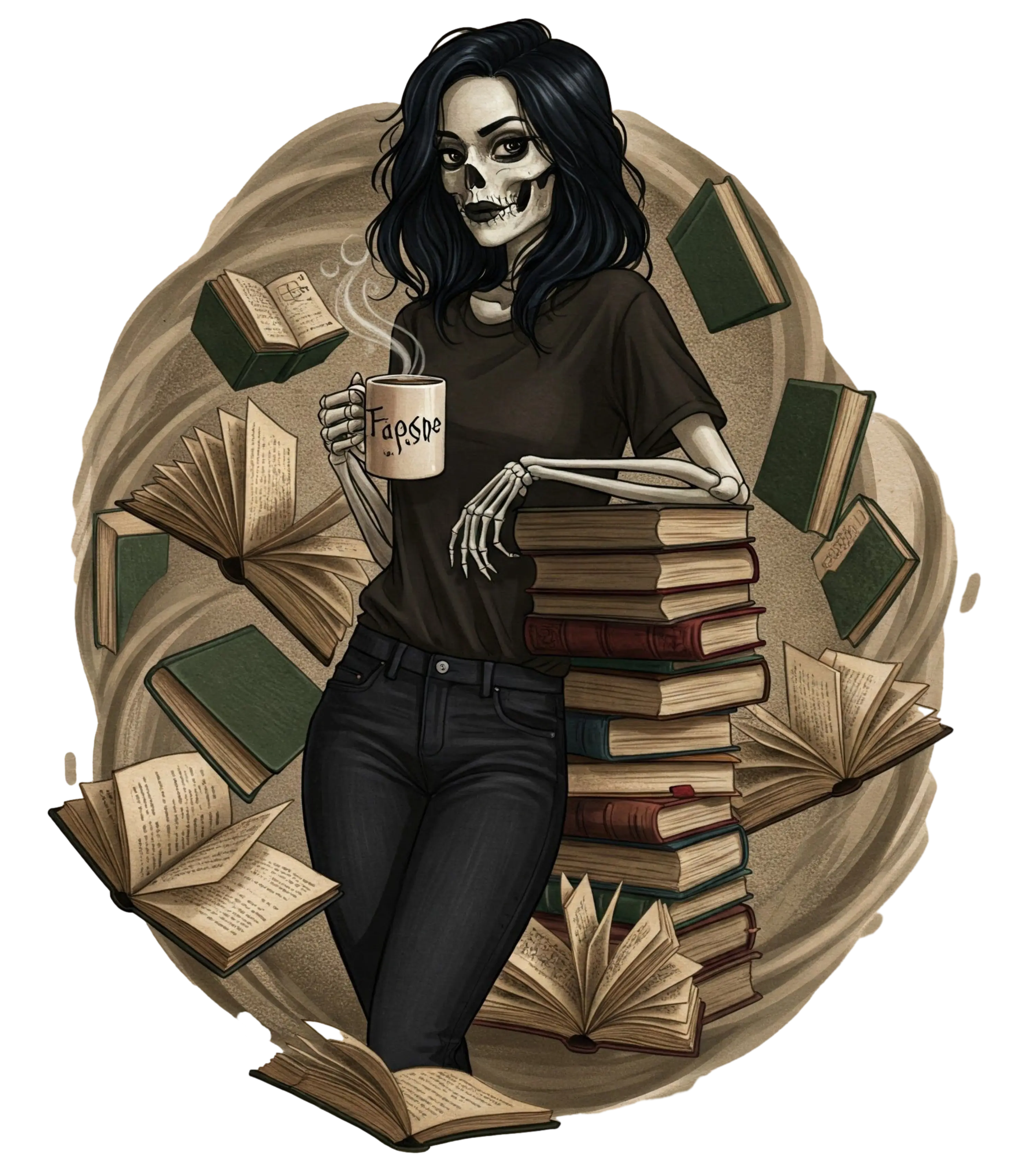Skeleton Book Girl Hoodie
