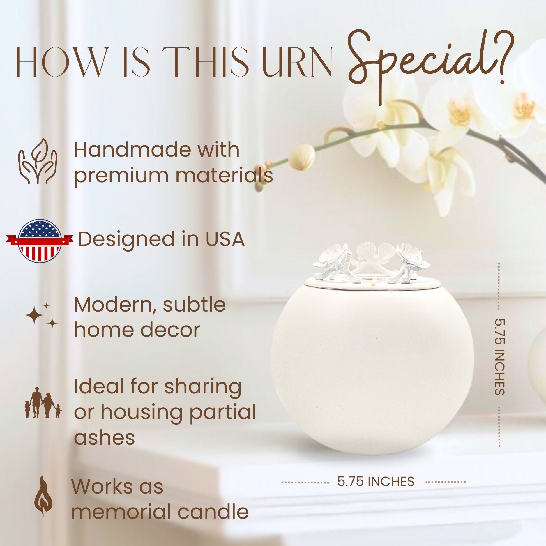 Orchid Urn for Loved ones [Keepsake Size] Handmade