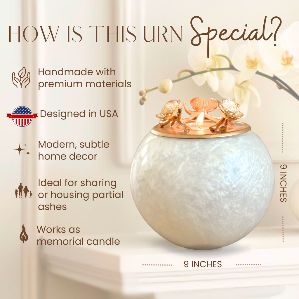 Mother of Pearl Handmade Cremation Urn [Keepsake Size] - Limited Stock Available