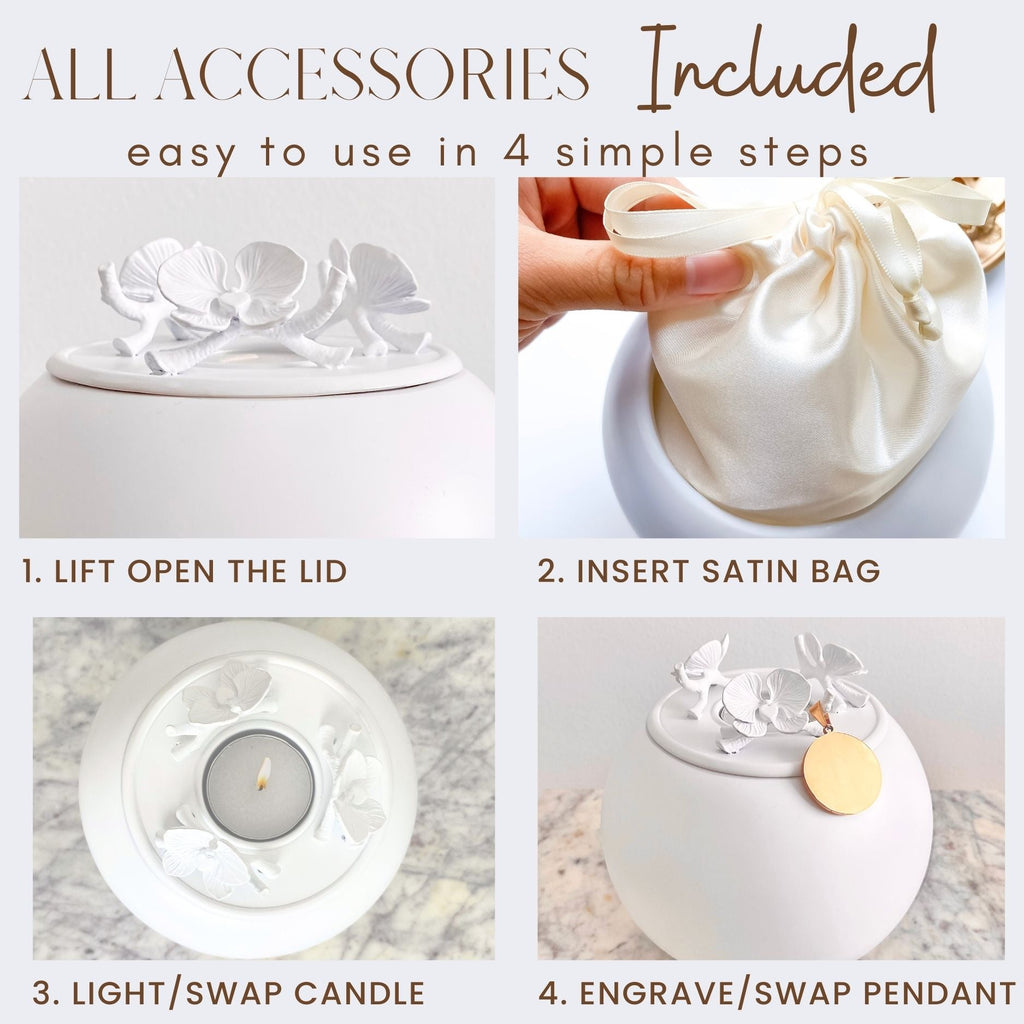 Orchid Urn for Loved ones [Keepsake Size] Handmade