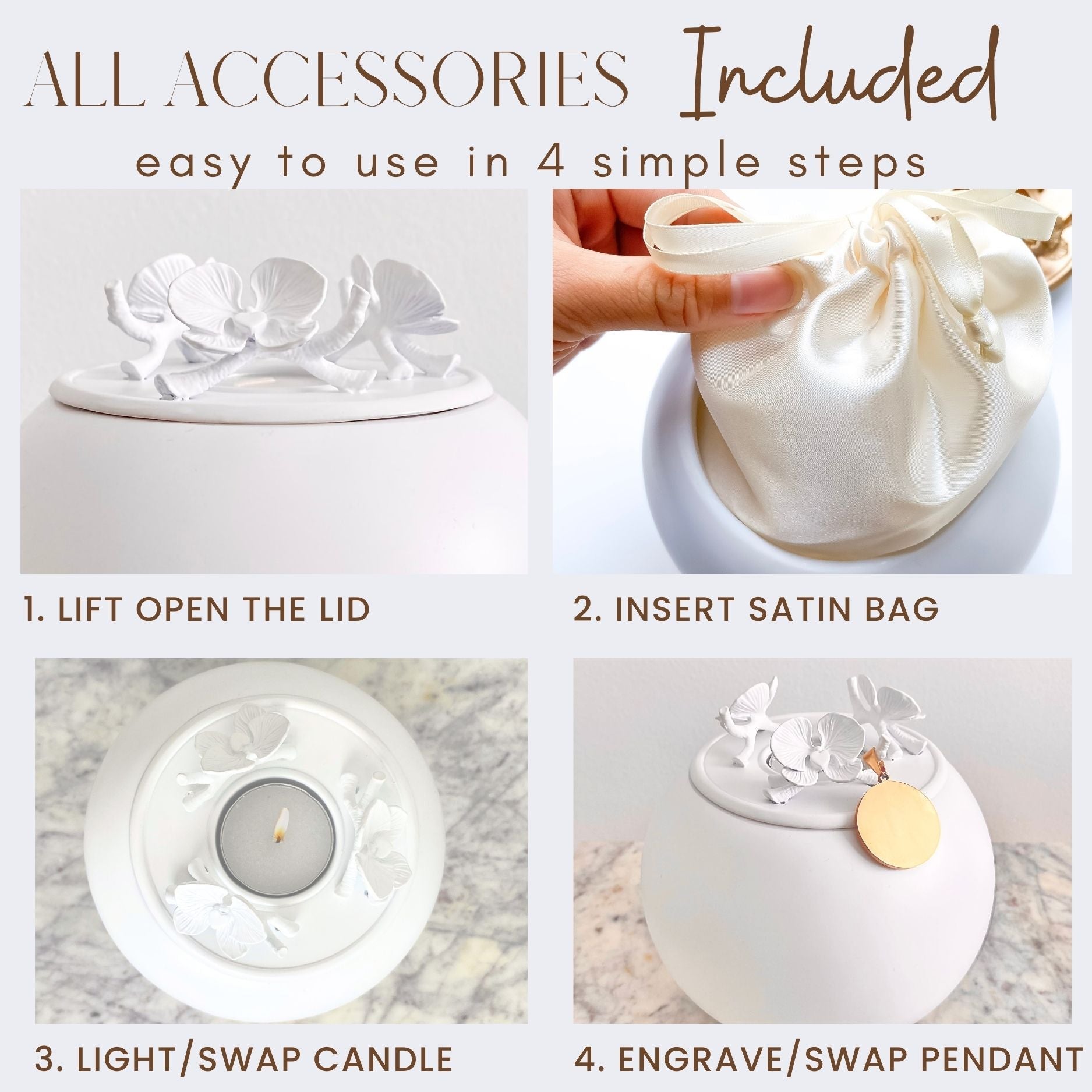 Orchid Urn for Loved ones [Keepsake Size] Handmade